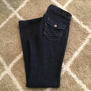 Levi’s 547 dark wash platinum flare jeans